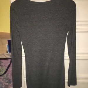 Grey long sleeve v-neck dress